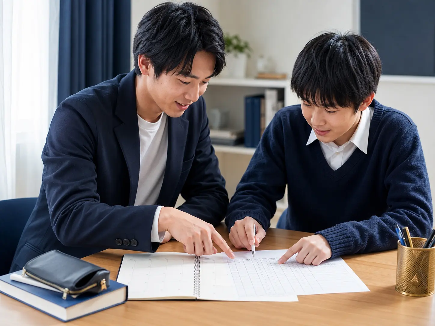 週間計画と学習進捗を確認する様子